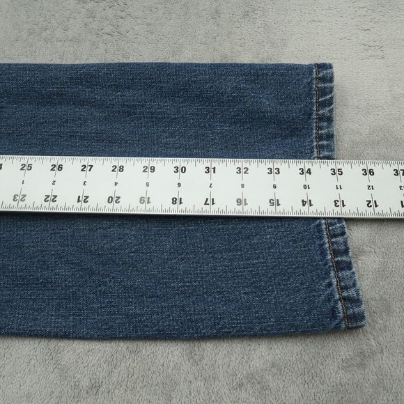 Calvin Klein Jeans Mens Size 36x35 Blue Relaxed Straight Rigid Denim Stone Wash - Picture 7 of 16